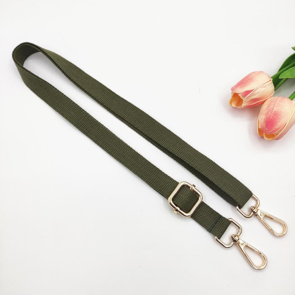 Adjustable 2cm Cotton Shoulder Strap - Solid Color Woven Replacement for Crossbody Bags