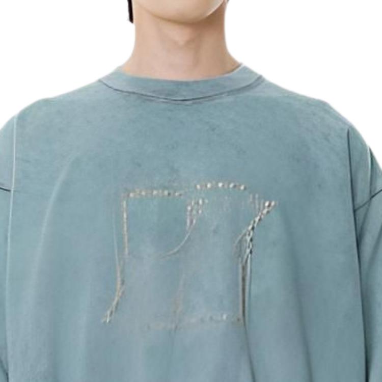 We11done Square Logo Long Sleeve Pullover Sweatshirt Unisex sweatshirt WD-TS3-21-590-U-MT
