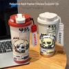 316 Stainless Steel Insulated Cup with Shan Hai Jing, Sanrio, Stitch, and Pikachu Patterns, Straw Included.