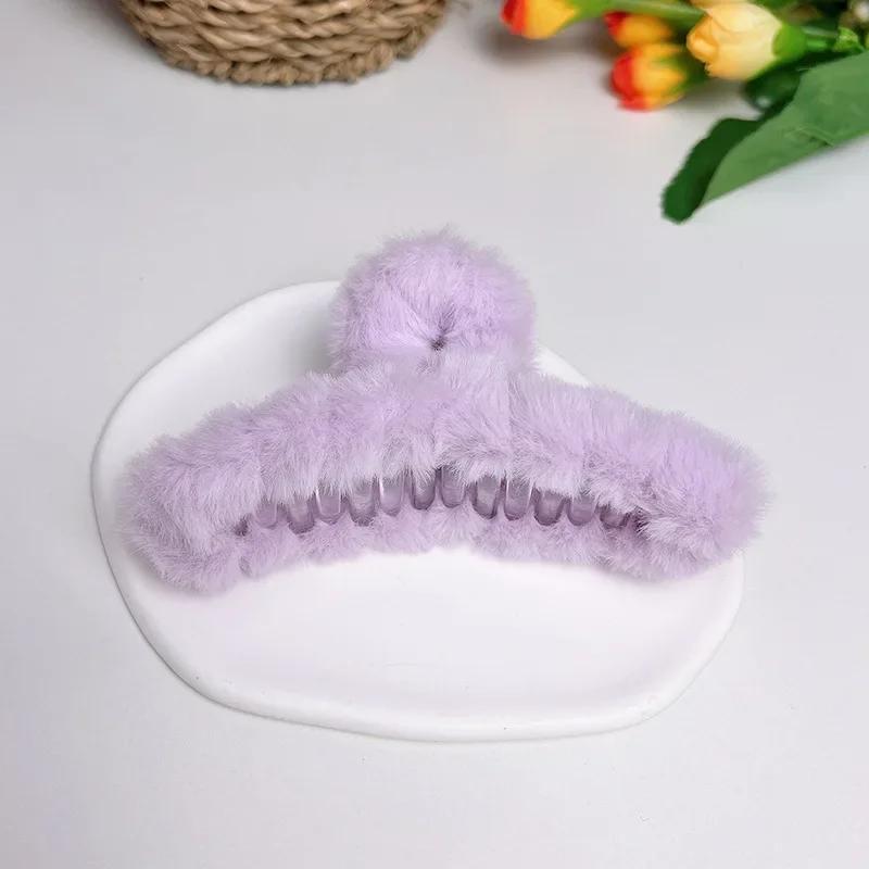 Fluffy Plush Faux Fur Big Crab Hair Claw Clips Women Girls Winter Ponytail Holder Hair Barrettes Clamps Hair Accessories Cheap