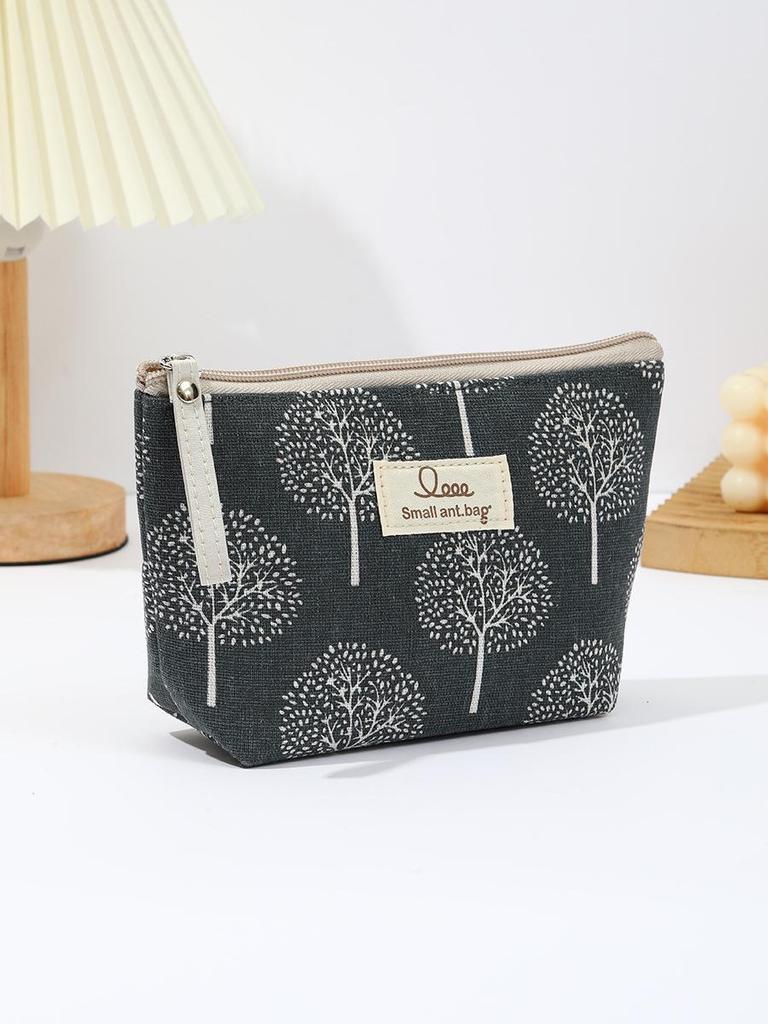 Multifunctional 3D Linen Makeup & Coin Bag with Large Capacity