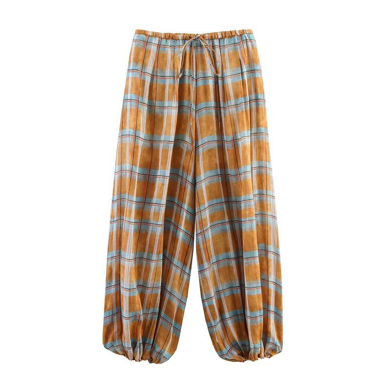 ZA Fall and Winter New Women's Clothing ZR Fashion Style Fashion Joker Casual Gingham Puffy Pants 5289245 802