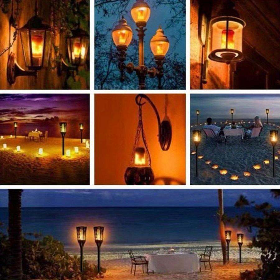 2 Stück/Set LED-Flammenbirnen für den Außenbereich, 4-Modus, E26-Sockel, blinkende Flammenbirnen für Partys, Heimdekoration, Weihnachtsdekoration.