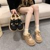 Fleece Casual Single Shoes Women's Autumn and Winter 2025 New Thick-soled Fluffy Shoes Wear Warm Cotton Shoes Muffin Single Shoes