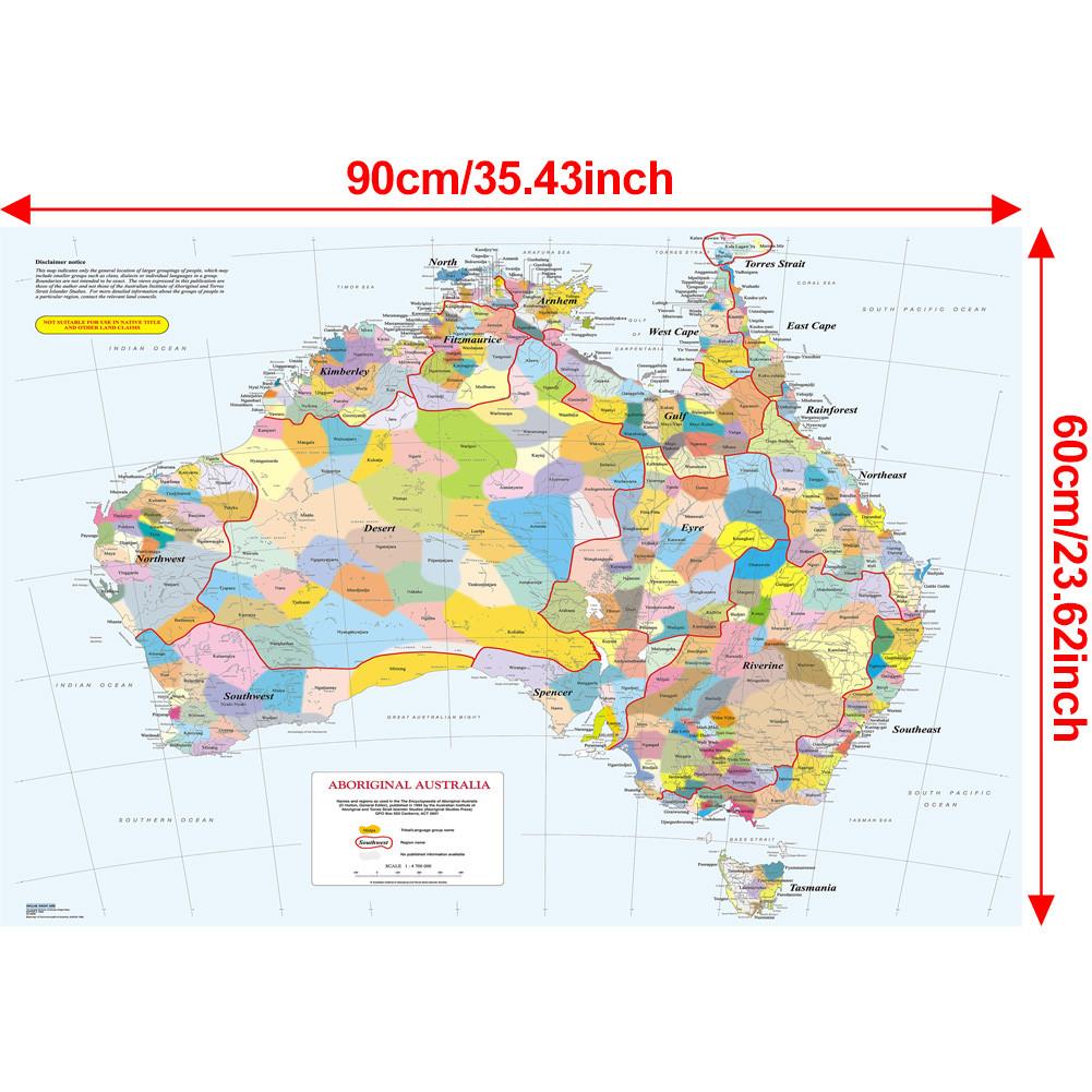 Australia Area Map Educational Map Decorative Hanging Picture for Travel,Educational Tool,Photo Shoot Background