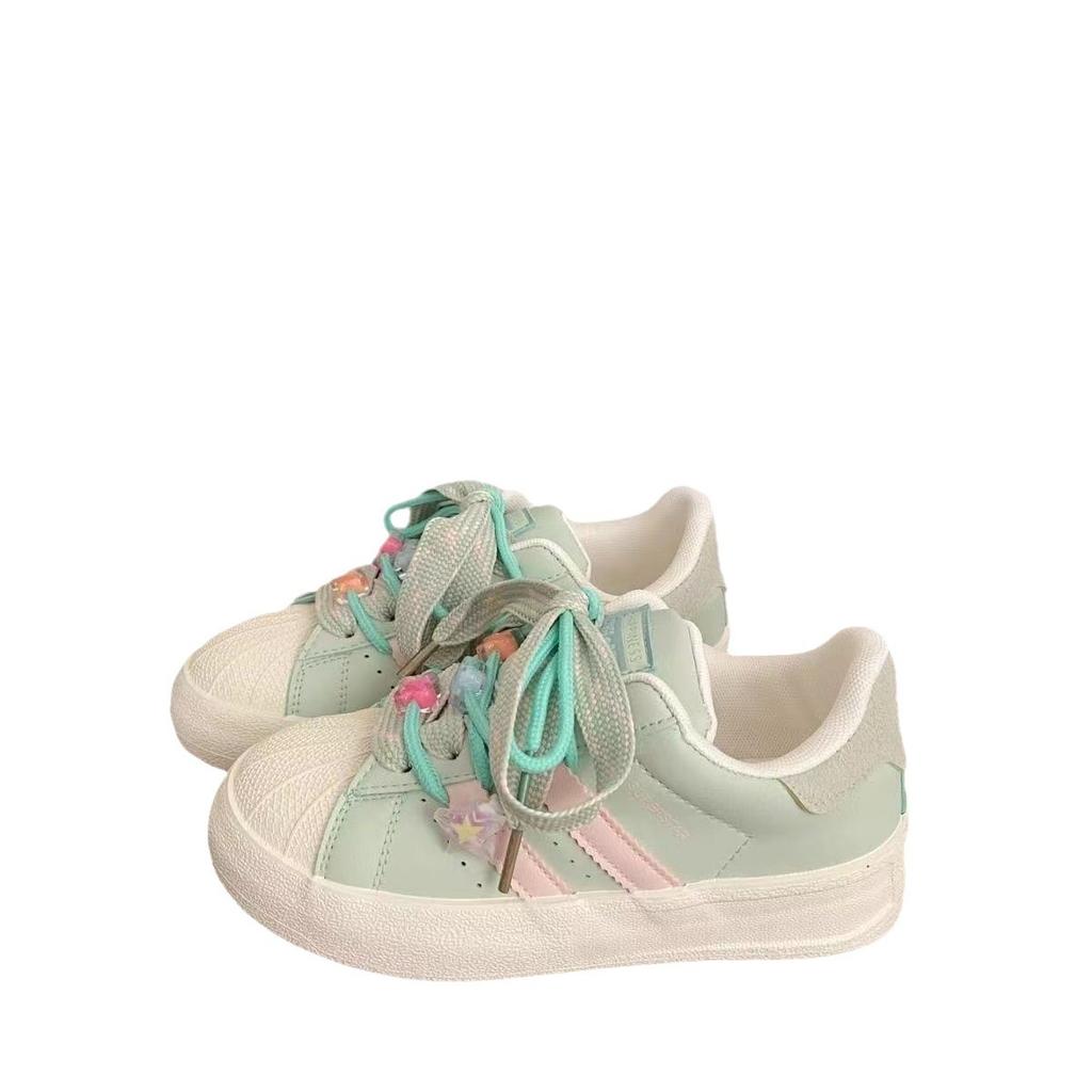 2025 Autumn New Guochao Original Niche Non-collision Shell Head White Shoes Women's Retro Hong Kong Style Chic Shoes Tide