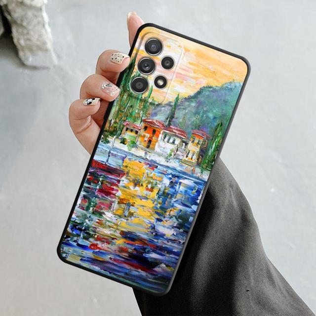 Case For Samsung Galaxy A14 A73 A53 A71 A51 A31 A33 A22 A12 A21s A13 A32 A52s A72 A52 A23 Eiffel Tower Art Of Painting Scenery