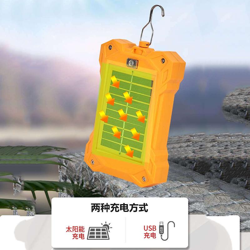 Dual Rechargeable Lithium Battery Night Market Street Stall Light Outdoor Camp Hook Type Emergency Camping Light Solar LED Lamp