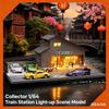 Collector 1:64 Japanese Style Train Station Lighting Version Miniature Scene Model, Architectural Decoration, Car Model Storage