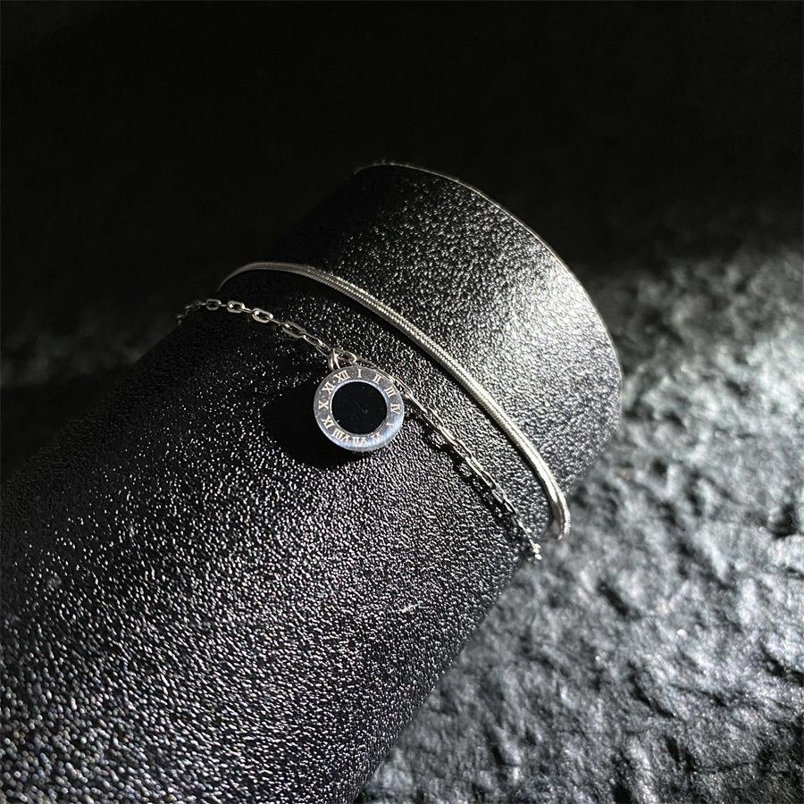Four-leaf Clover Bracelet Titanium Steel Fashionable Roman Numeral Butterfly Bracelet