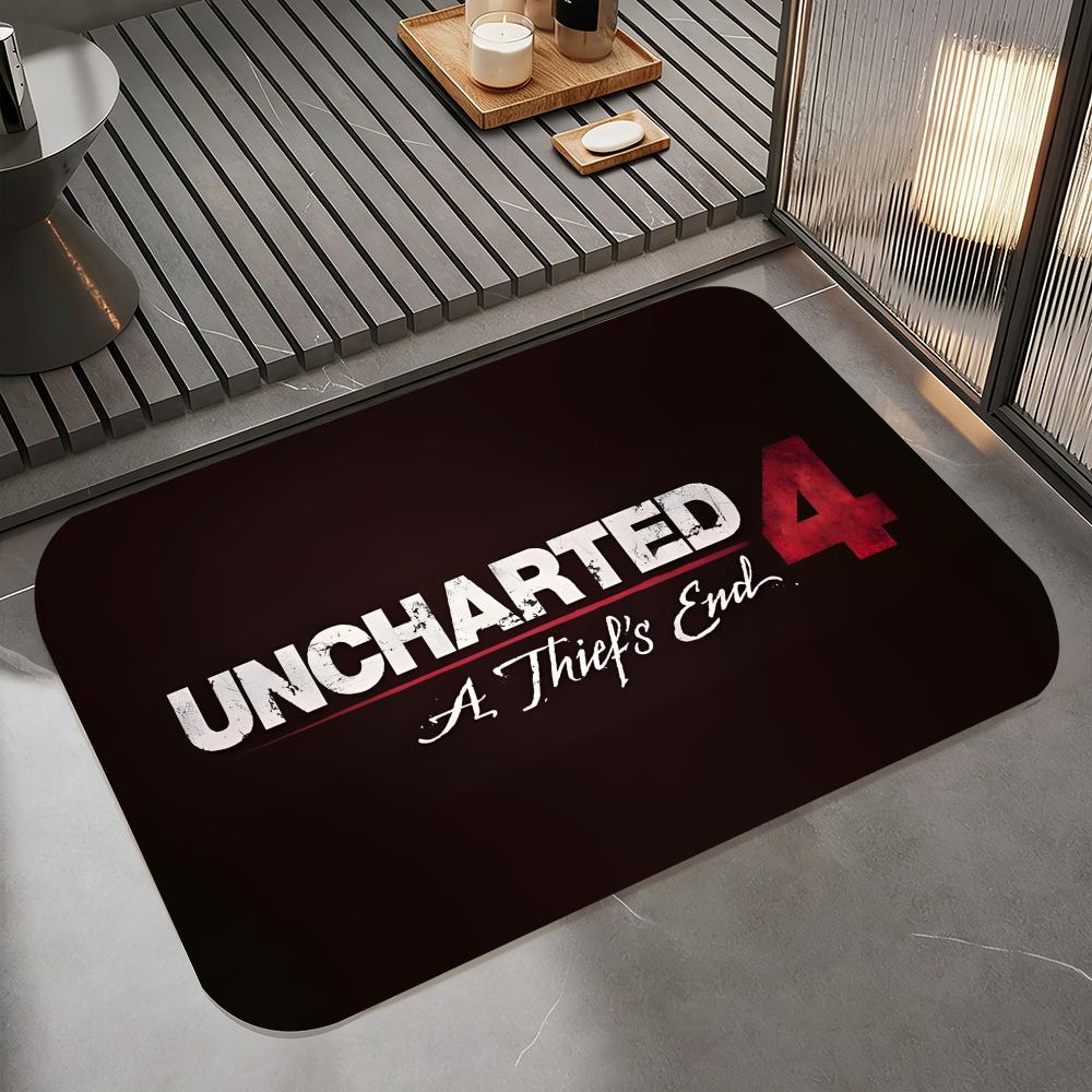 Game U-Uncharted Floor Mat Diatomite Bath Mat, Quick Dry Absorbent Non-Slip Door Mat