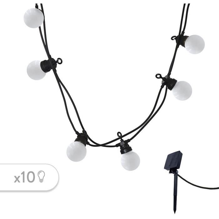 Guirlande lumineuse solaire - LUMISKY - PARTY MILKY SOLAR - 5.70 m - 8 modes - 10 globes blanc chaud LED
