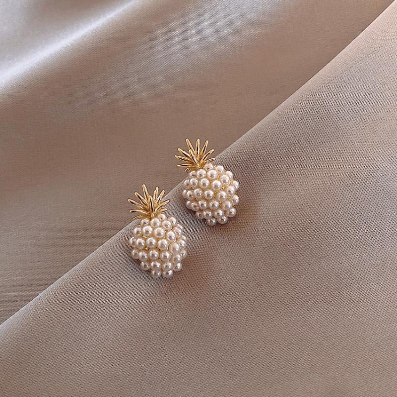 1pair Pineapple Pendant Earrings Internet Celebrity Personalized Earrings Simple Cold Wind Earrings Earrings Female