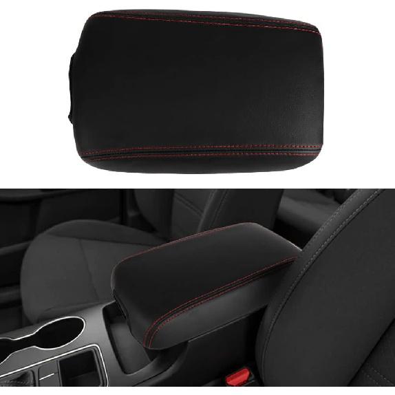 LEXLEY Center Console Pad Armrest Box Cover Waterproof Anti-Scratch Leather Protector Covers For Kia 2016- Sorento-Black Stitches
