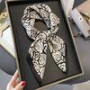 100% Pure Silk Square Scarf Women Black White Camellia Print 68x68cm Lightweight Elegant Wrap Office Casual Wear