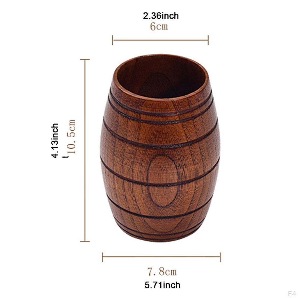 Pivní hrnek ve tvaru sudu, multifunkční minimalistický klasický dřevěný hrnek na kávu