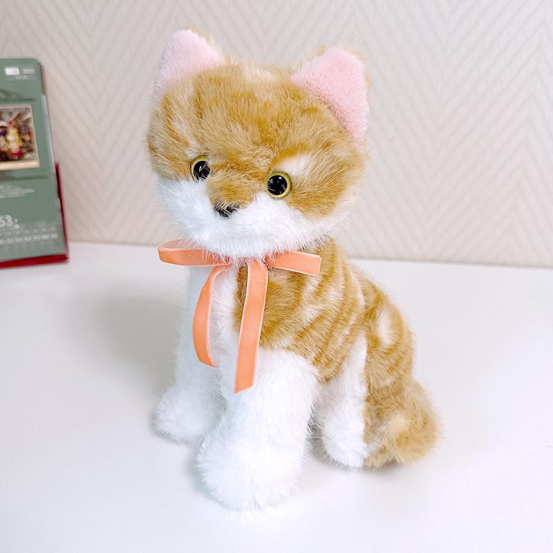 Plüschkatzenpuppe mit weichem Kurzplüsch und PP-Baumwollfüllung als Geschenk für Kinder