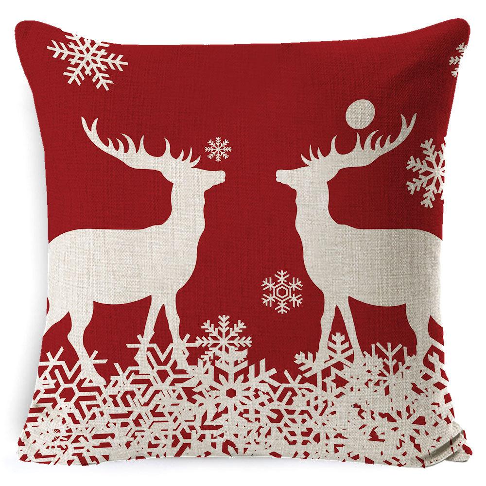 Home Furnishings Christmas Pillow Cover Nordic Plaid Linen Cushion Cover Sofa Cushion Cover