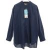 Unused Nano Universe Long Sleeve Cotton-linen Poplin Band Collar Semi-long Shirt Women Used