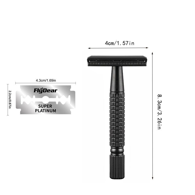 Men's Double Edge Beard Shaving Razor - Traditional Classic Safety Razor for Barber Styling Accessories Hair Grooming Kit