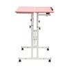 Mobile Stand up Desk, Small Adjustable Standing Desk with Wheels Home Office Workstation, Portable Rolling Desk Laptop Cart Pink