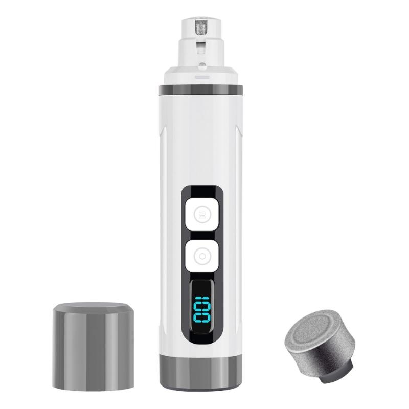 

Low Noise Dog Cats Nail Trimmer Grooming Tool with 2 Adjustable Speed BuiltIn LED Nail Grinder for Pet Claw Care серый