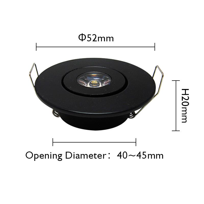 10ks LED Mini Downlight 3W 1W 85-265V Bodové světlo Stropní svítidlo Stmívatelné 110V 220V Embed Bílá Černá Stříbrná Včetně pohonu