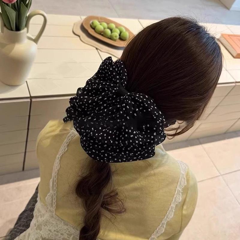 Exquisite Polka Dot Chiffon Bow Hair Clip - Versatile & Elegant