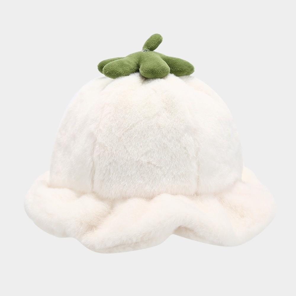 Rolled-up Winter Fisherman Hat Fluffy Beanie Hat All-match Plush Bucket Hat  Cycling