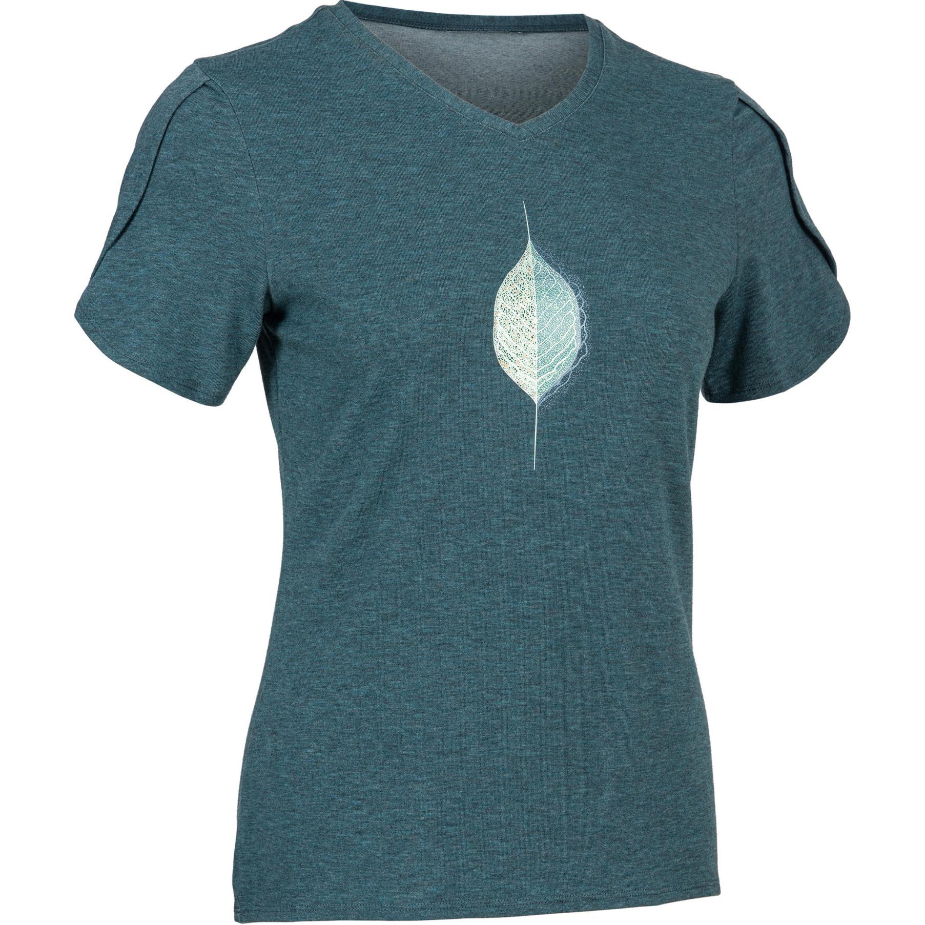 

DECATHLON Пуловер V-образный вырез Приталенный Короткий рукав Обычная футболка Женский Бирюзово-зеленый XS бирюзовый