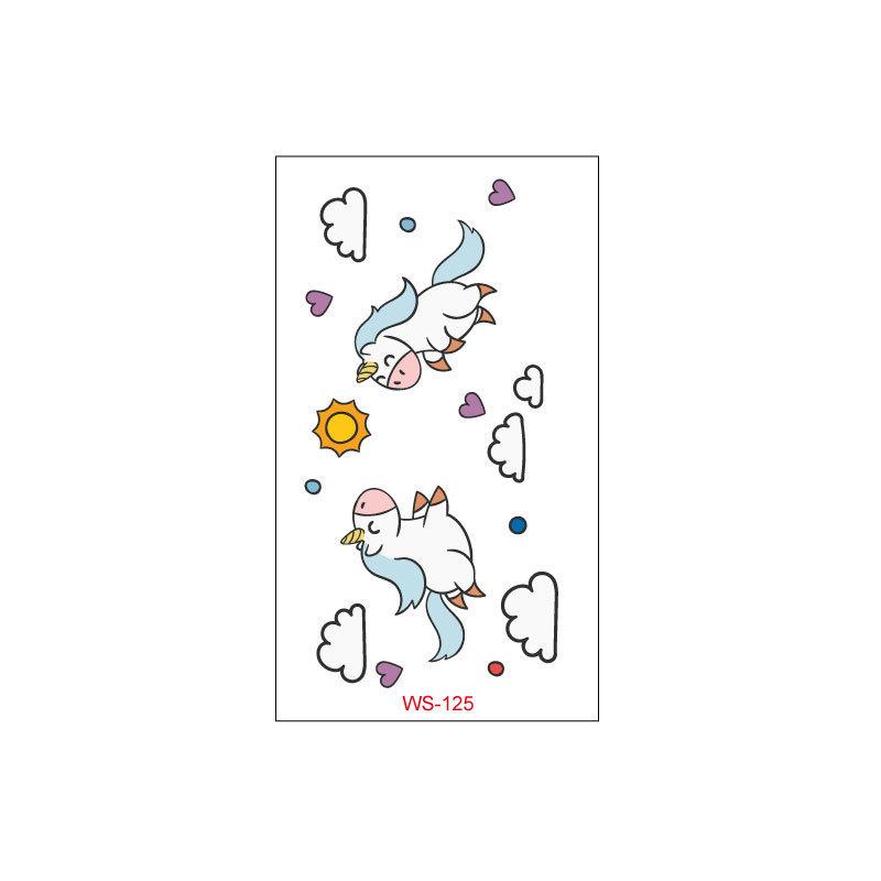 Cross Border Children's Cartoon Unicorn Tattoo Sticker Waterproof Long-lasting Fun Cute Sweat Resistant