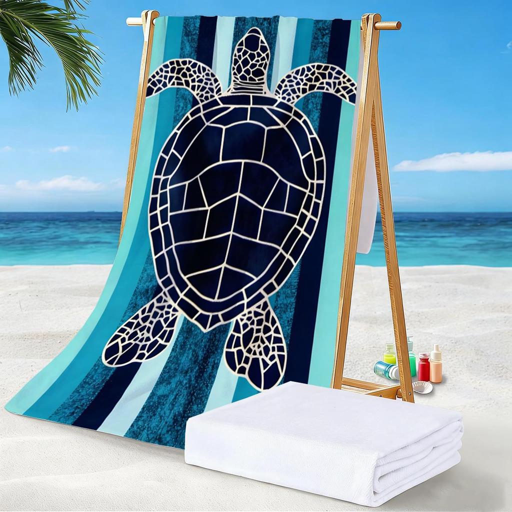 Direktlieferung von Strandtüchern mit Terry-Druck und Meeresleben, Mikrofaser-Schwimm- und Badetücher