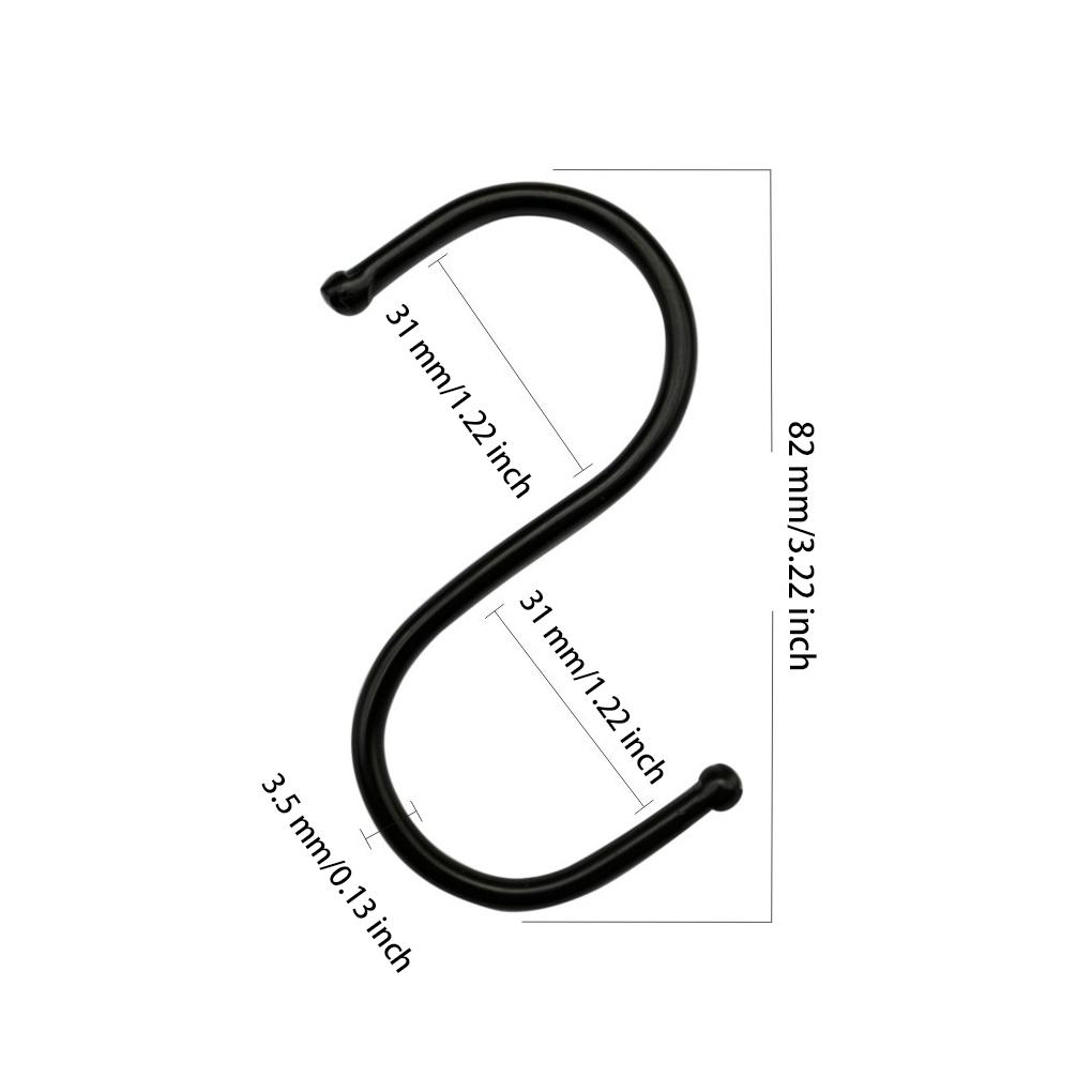 Schwarze S-förmige Metallhaken zum Aufhängen, Handtuch- und Mantel-Organizer, Türgeländer-Aufhänger, Aufbewahrungswerkzeuge für Zuhause, Badezimmer, Büro