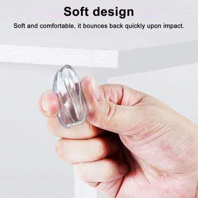 10Pcs Furniture Corner Protector Anti-collision Baby Proof Clear Self-adhesive Table Desk Right Angle Sharp Edges Corner Guard Bumper Protective Cover
