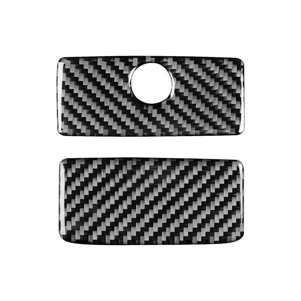 2Pcs Carbon Fiber Glove Box Cover Trim For Silverado GMC SIERRA 2014-2018