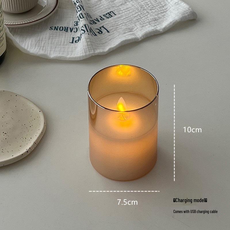 Schwingende Docht-LED-Kerze Nachtlicht – Kreative Schreibtischdekoration für Schlafzimmer-Ambiente