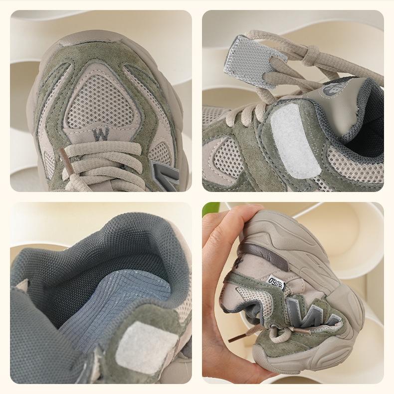 Dětské Dad Shoes [Alphabet Sports] Jaro a Podzim Nové 23107 Kluci a Holky Yuanzu Zelená Šedá Starší Děti EVA