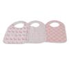 Newcastle Classics Snap Bib Set of 3 Japanese Cotton Muslin Bib Meal Bib Pop of Pink [Genuine Product] 32x22x0.5cm NC-SBC698