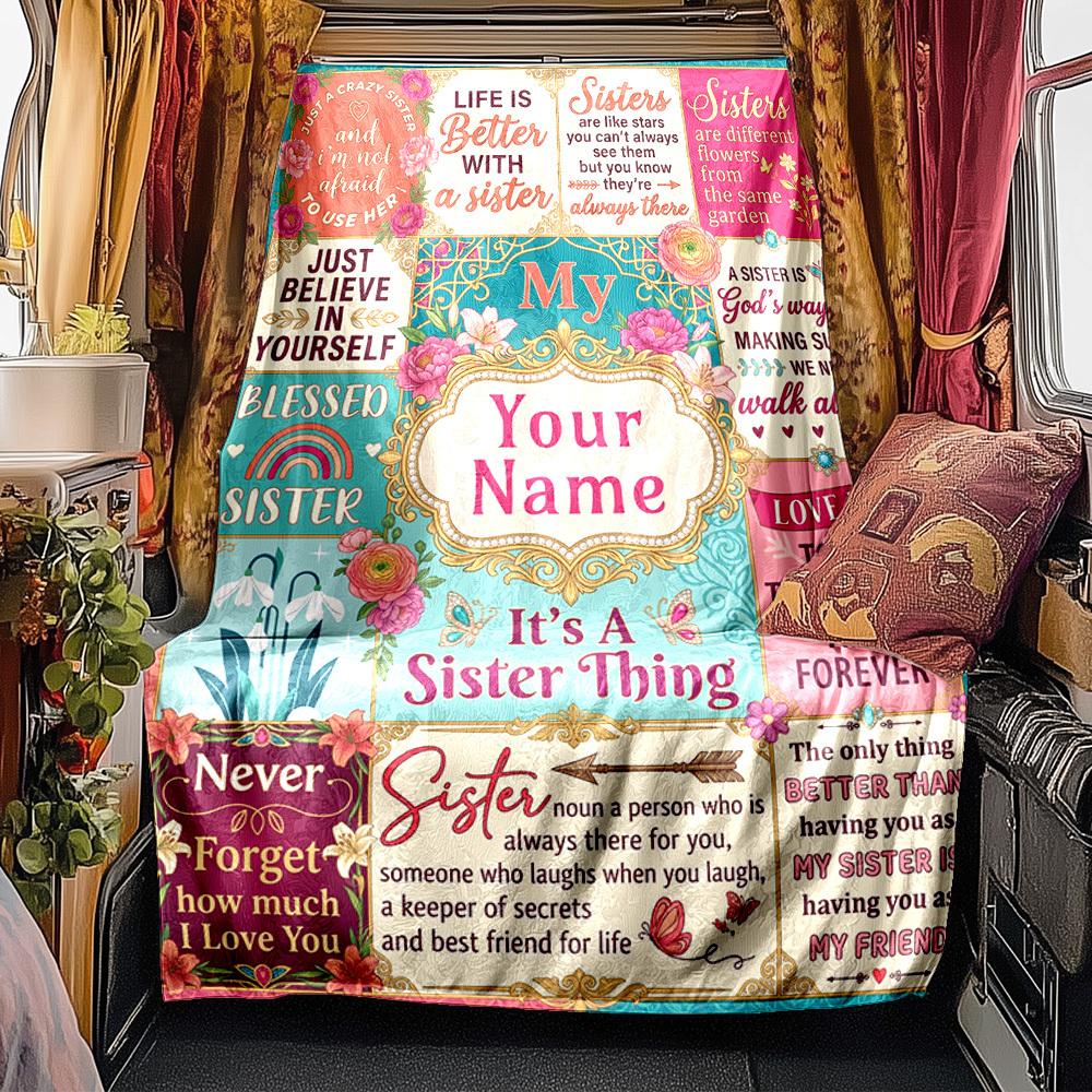 Sisterhood Through Butterflies Personalized Name Blankets Soft And Comfortable Against The Skin Naps And The Office A Wonderful Gift For Friends