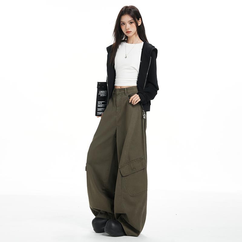 Women's Long Pants, Curved Knife Pants, Versatile And Slimming, Multiple Pockets, Wide Legs, Workwear, Casual Pants