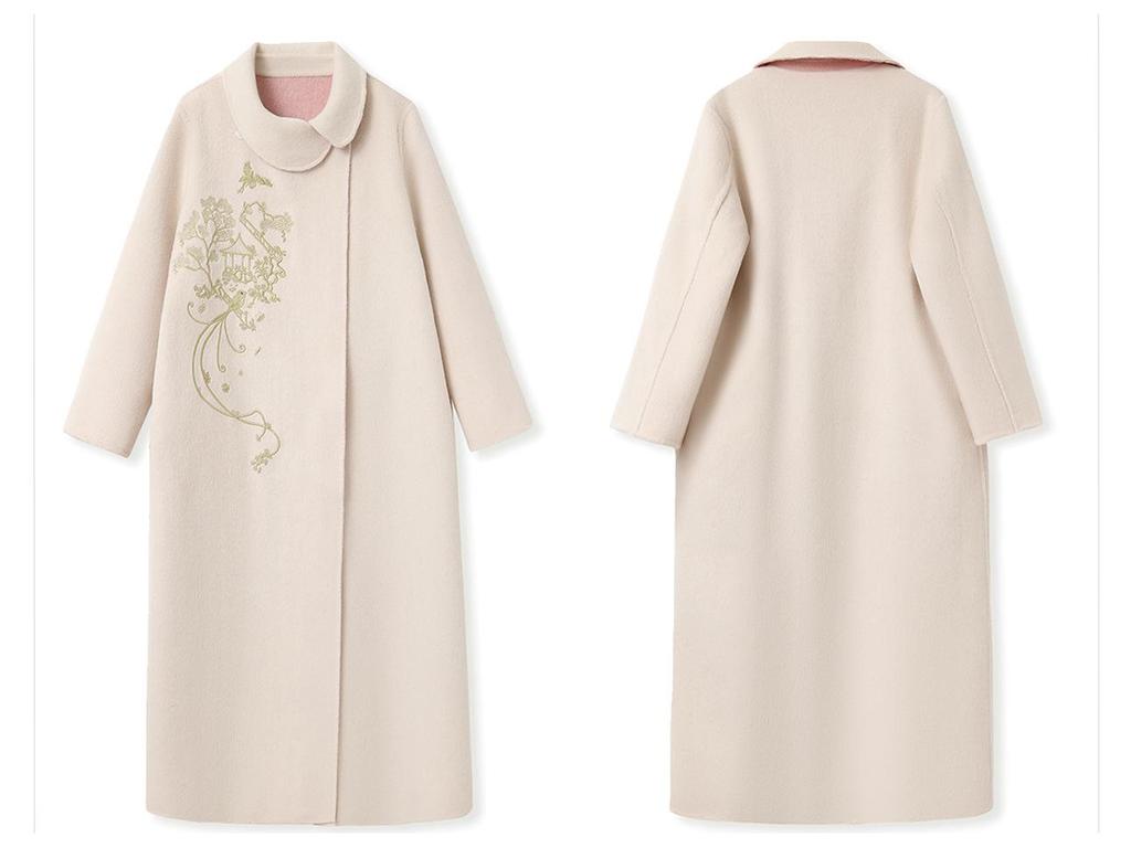 Winter High-End Embroidered Wool Coat & Vest Set for Women - NX007