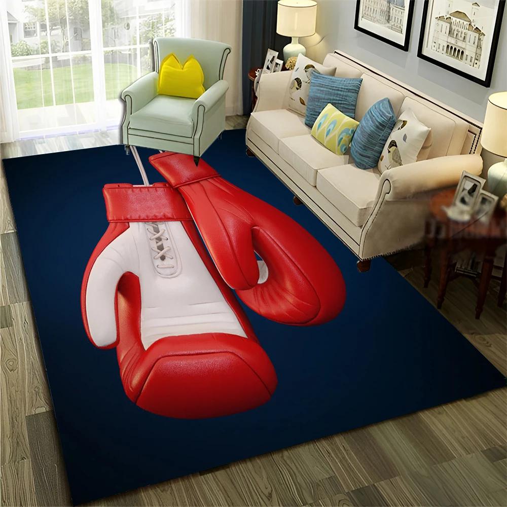 HD Boxer Fight HD Boxing Gloves 3D Carpet Rug for Home Living Room Bedroom Sofa Doormat Decor,Child Area Rug Non-slip Floor Mat