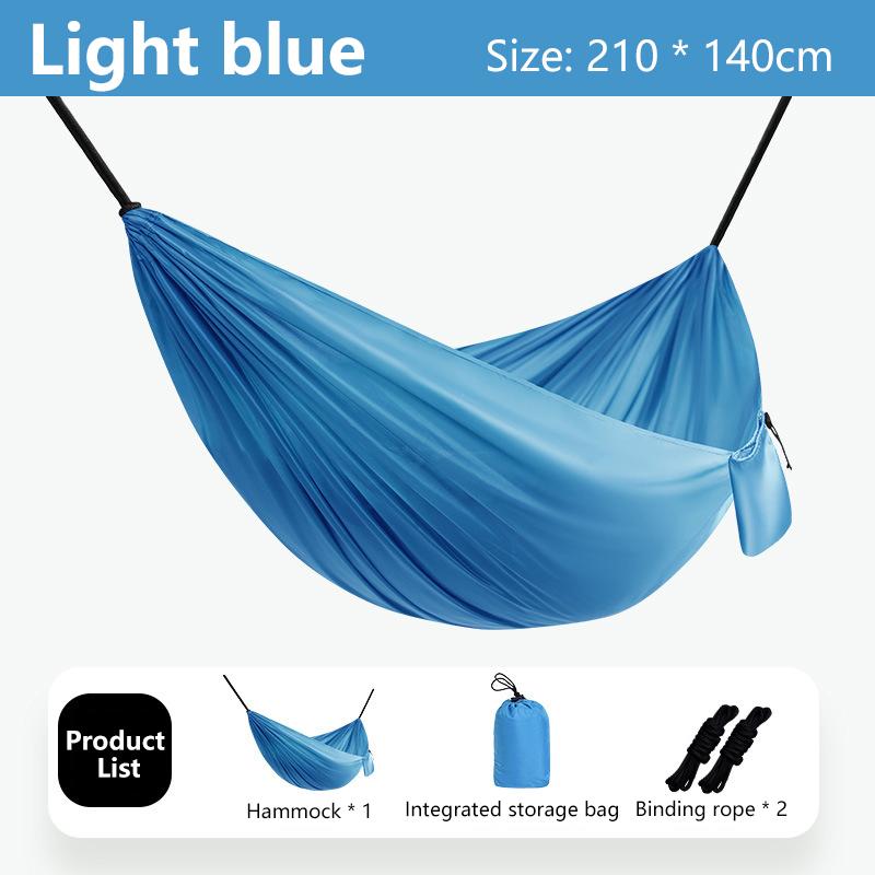 

1Set Hammock With Straps And Storage Bag, Lightweight And Durable Textile Material Suitable For Beach Picnics And Hiking Trips светло-синий