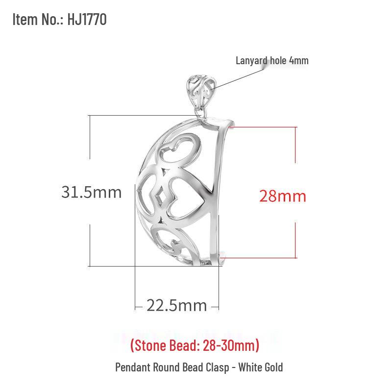 Gold-Plated Jade & Amber Clasp for DIY Pearl and Bead Necklaces