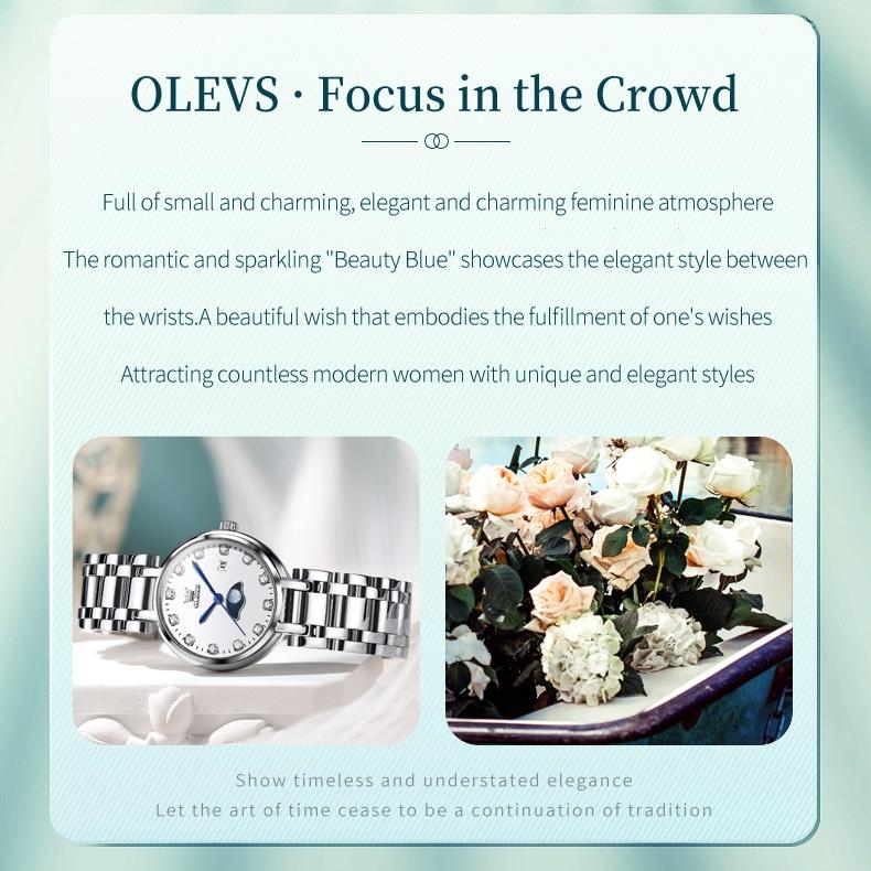 OLEVS Značkové dámské hodinky Dámské hodinky na vysoké úrovni vzhledu Módní Nike Vodotěsné Quartz Dámské hodinky