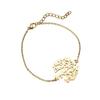 Tropical Rainforest Tree of Life Pendant Bracelet, 18K Gold Plated Stainless Steel, Fade-Resistant