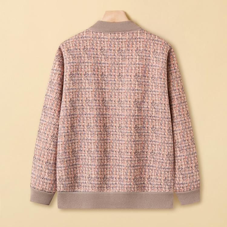 Grandma Winter Sweater Female Middle-aged and Elderly People In Autumn and Winter Plus Velvet Padded Sweater Mother Coat Old Lady Coat.