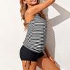 Women's Two Piece Tankini Swimsuit Set Adjustable Side Tie Swim Shorts with Loose Fit Tank Top for Beach Pool Swimwear