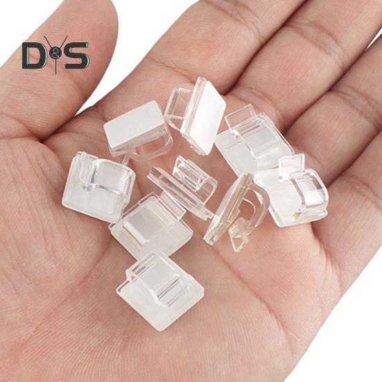 60Pcs Adhesive Cord Organizer Hooks Sticky Wire Holders Mini Size Multipurpose Transparent Cable Management Clips