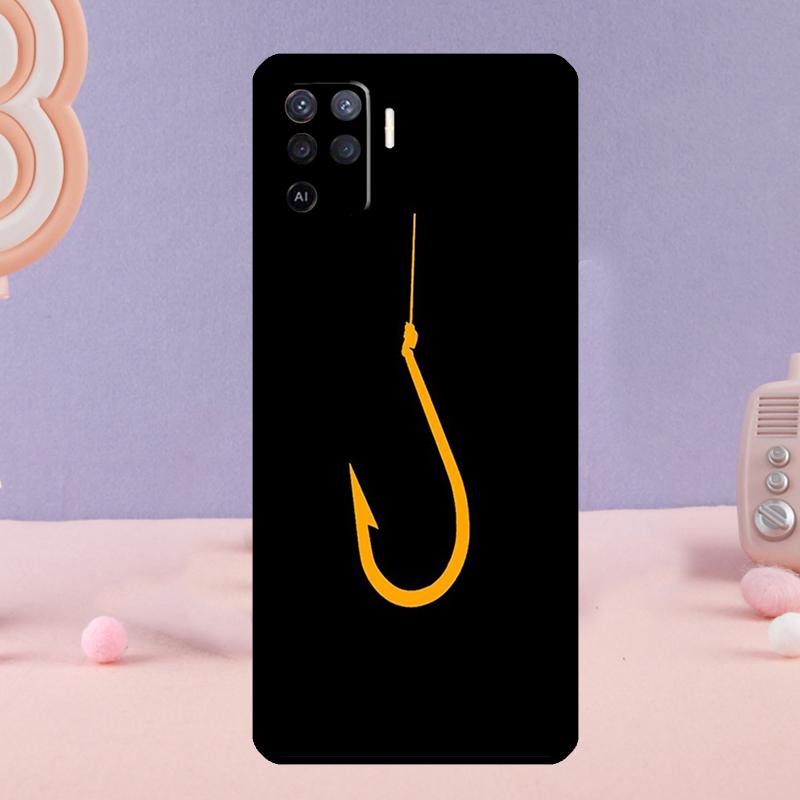 Fish Hook Fishing Phone Case For Oppo A80 A60 A40 A94 A54 A98 A78 A18 A38 A58 A16 A76 A96 A17 A77 A74 A57S A15